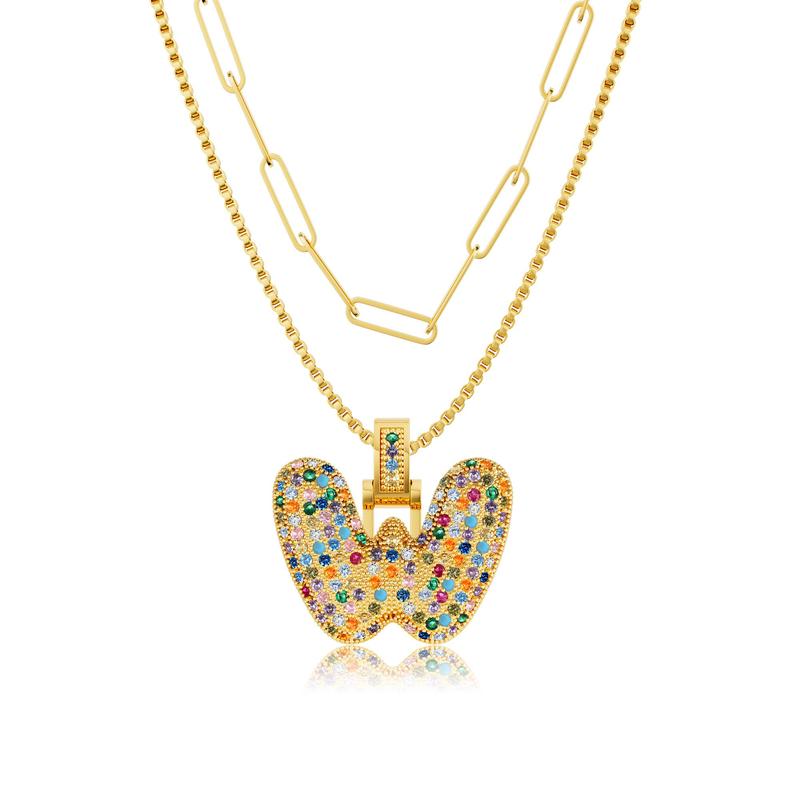 2pc Initial Bubble Necklace Set