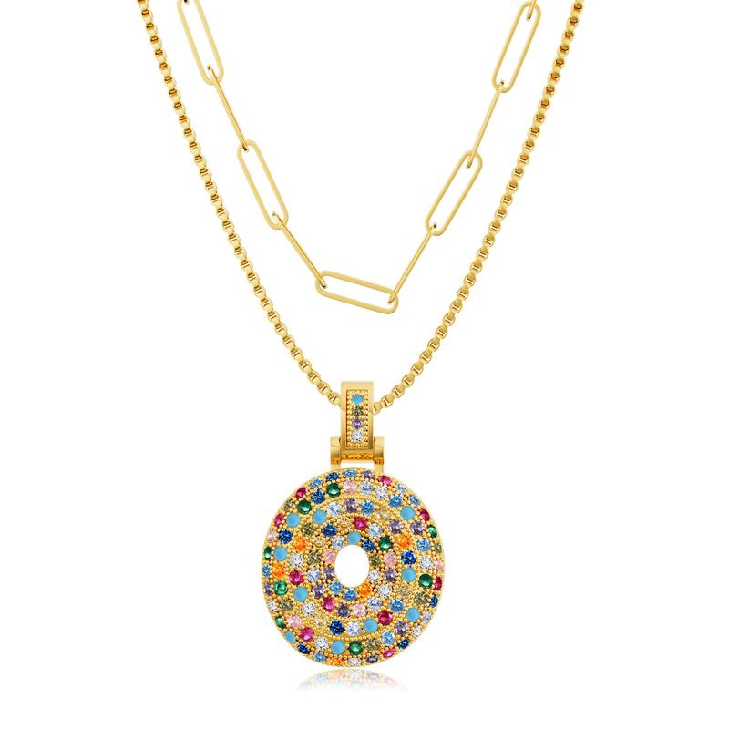 2pc Initial Bubble Necklace Set