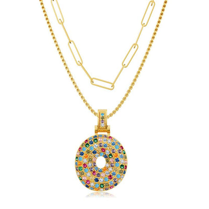 2pc Initial Bubble Necklace Set