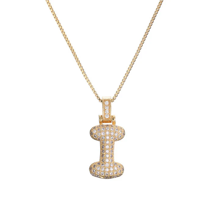Diamond Bubble Initial Necklace