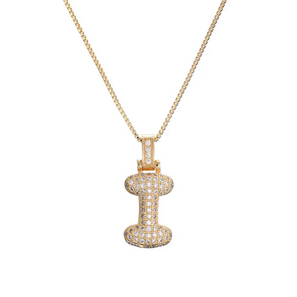 Diamond Bubble Initial Necklace