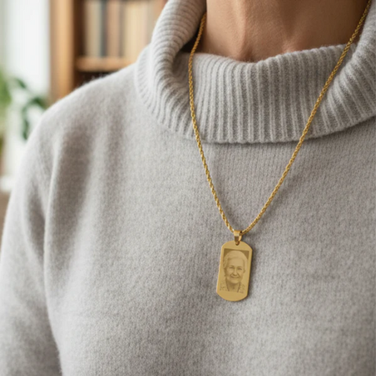 Memory Photo Engraved Necklace