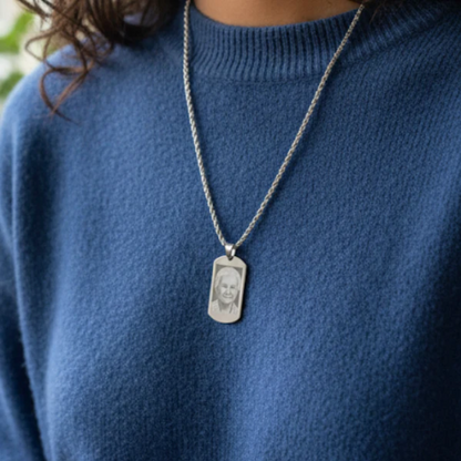 Memory Photo Engraved Necklace