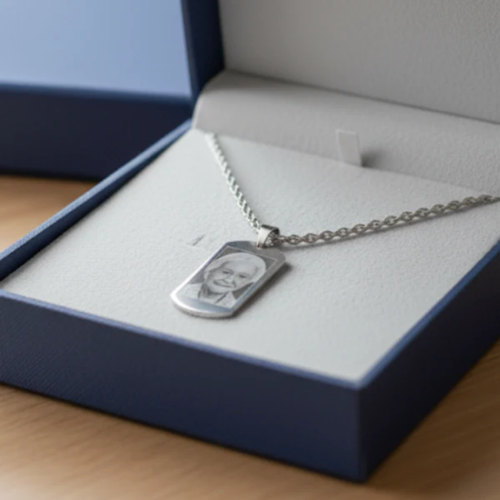 Memory Photo Engraved Necklace
