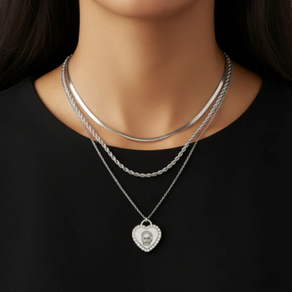 Memory Photo Engraved Heart Necklace