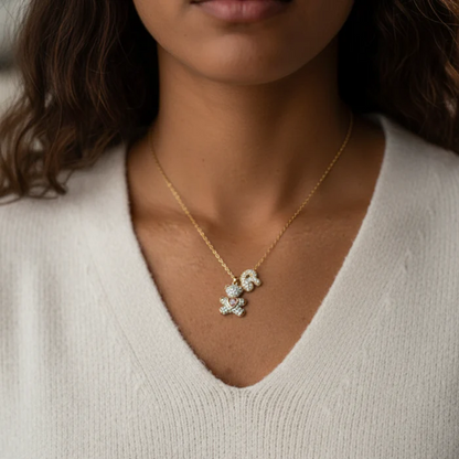 Teddy Mom Necklace with Personalized Letters