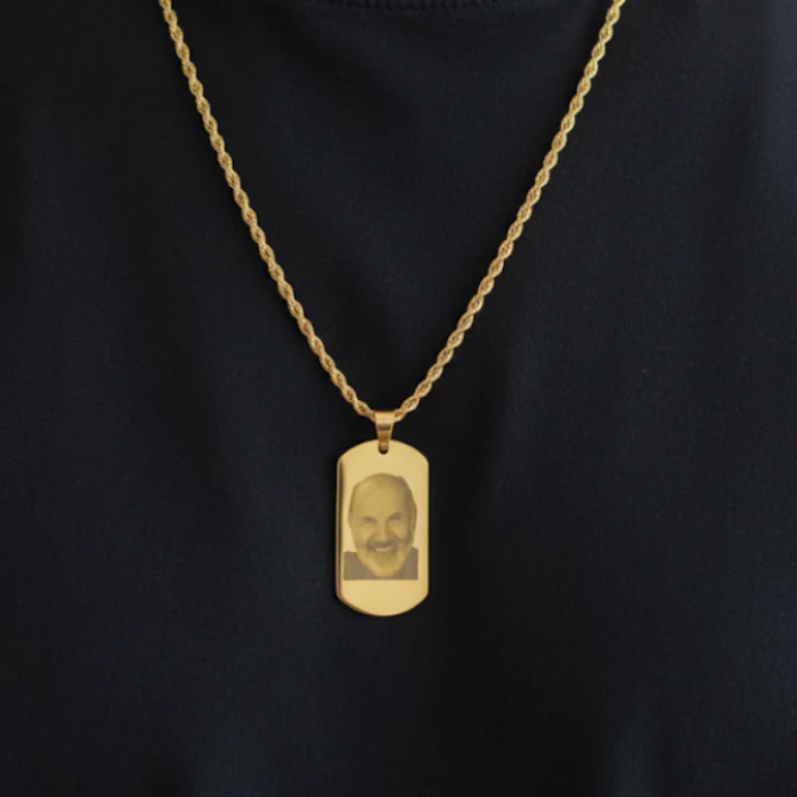 Memory Photo Engraved Necklace