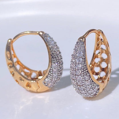 Pave Teardrop Huggie Earrings
