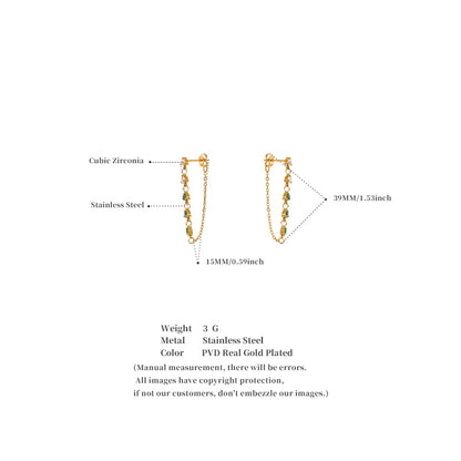 Dainty Chain Link Stud Earrings