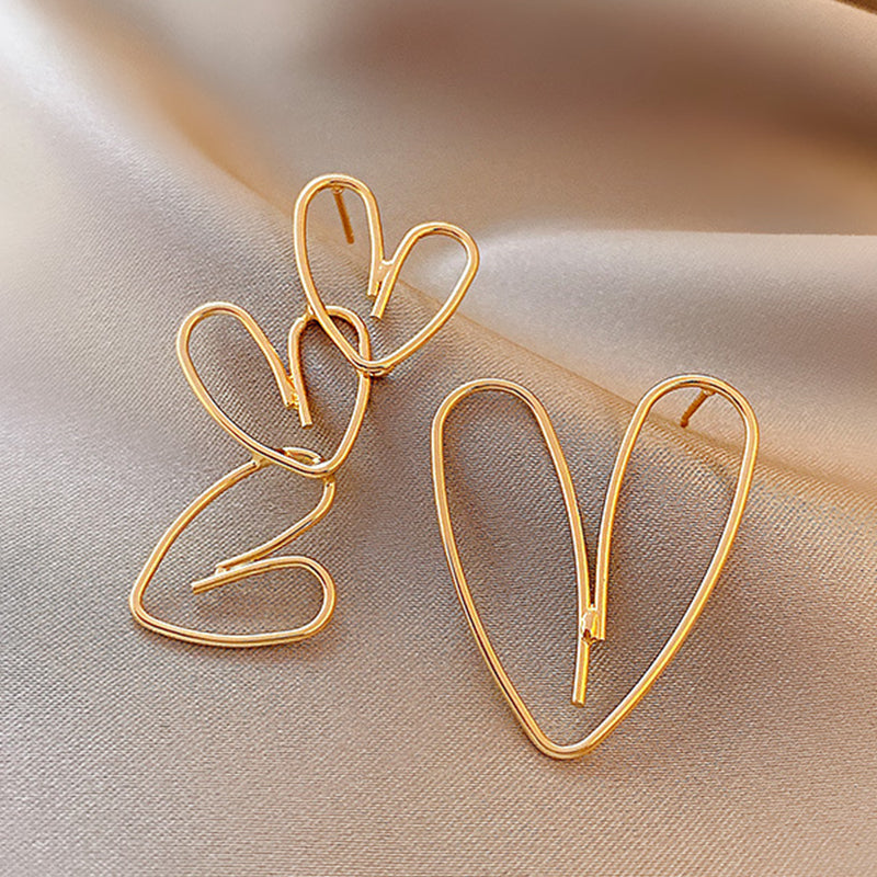 Abstract Heart Wire Earrings