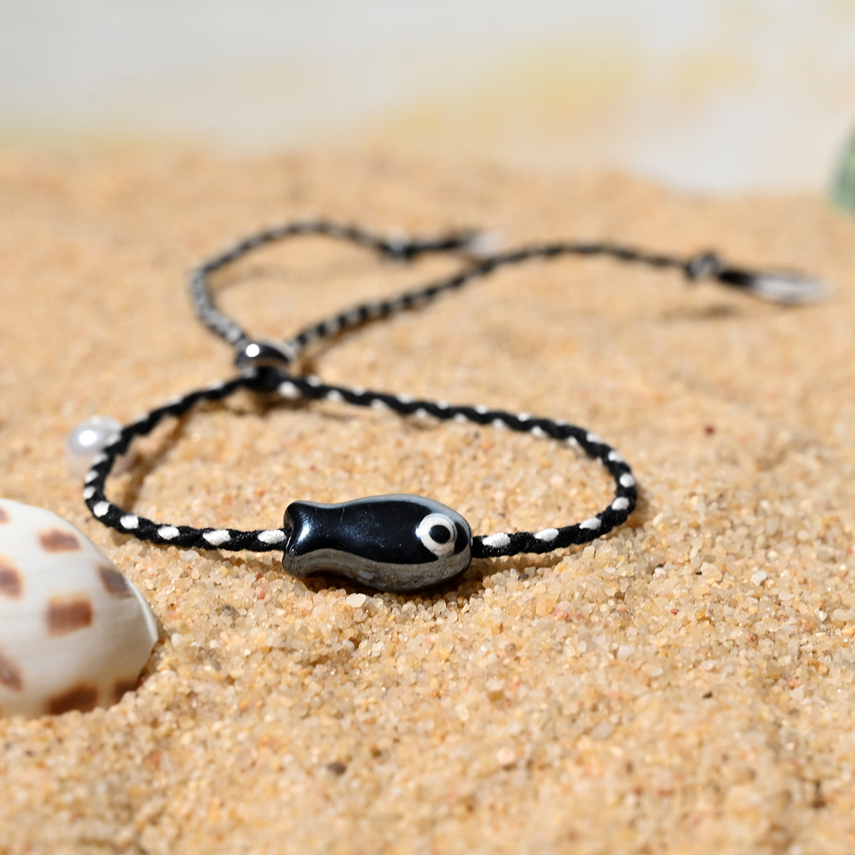 Boho Ceramic Fish String Bracelet