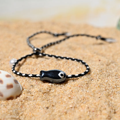 Boho Ceramic Fish String Bracelet