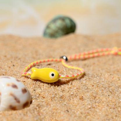 Boho Ceramic Fish String Bracelet