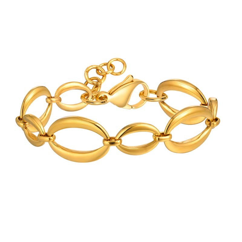 Gold Oval Link Chain Bracelet