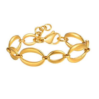 Gold Oval Link Chain Bracelet
