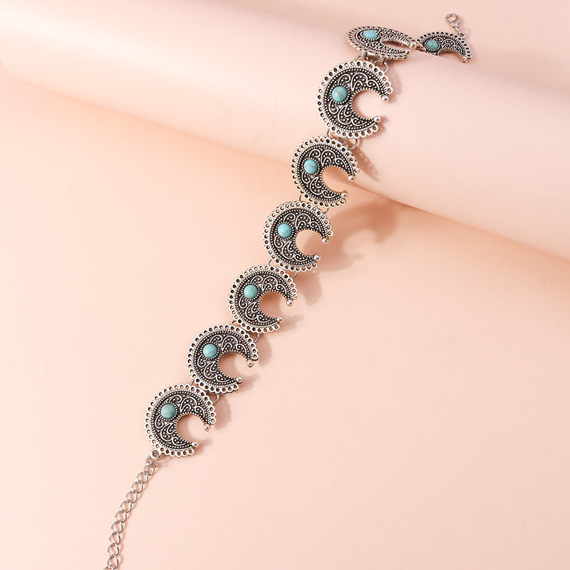 Boho Crescent Turquoise Choker