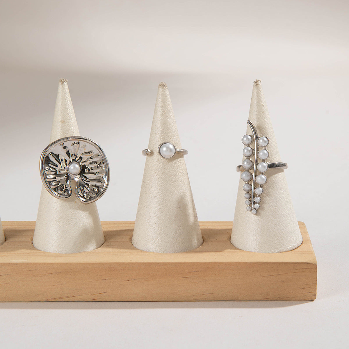 Pearl & Leaf Cuff Ring