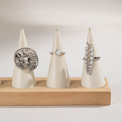 Pearl & Leaf Cuff Ring