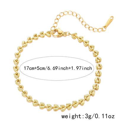 Gold Heart Link Bracelet