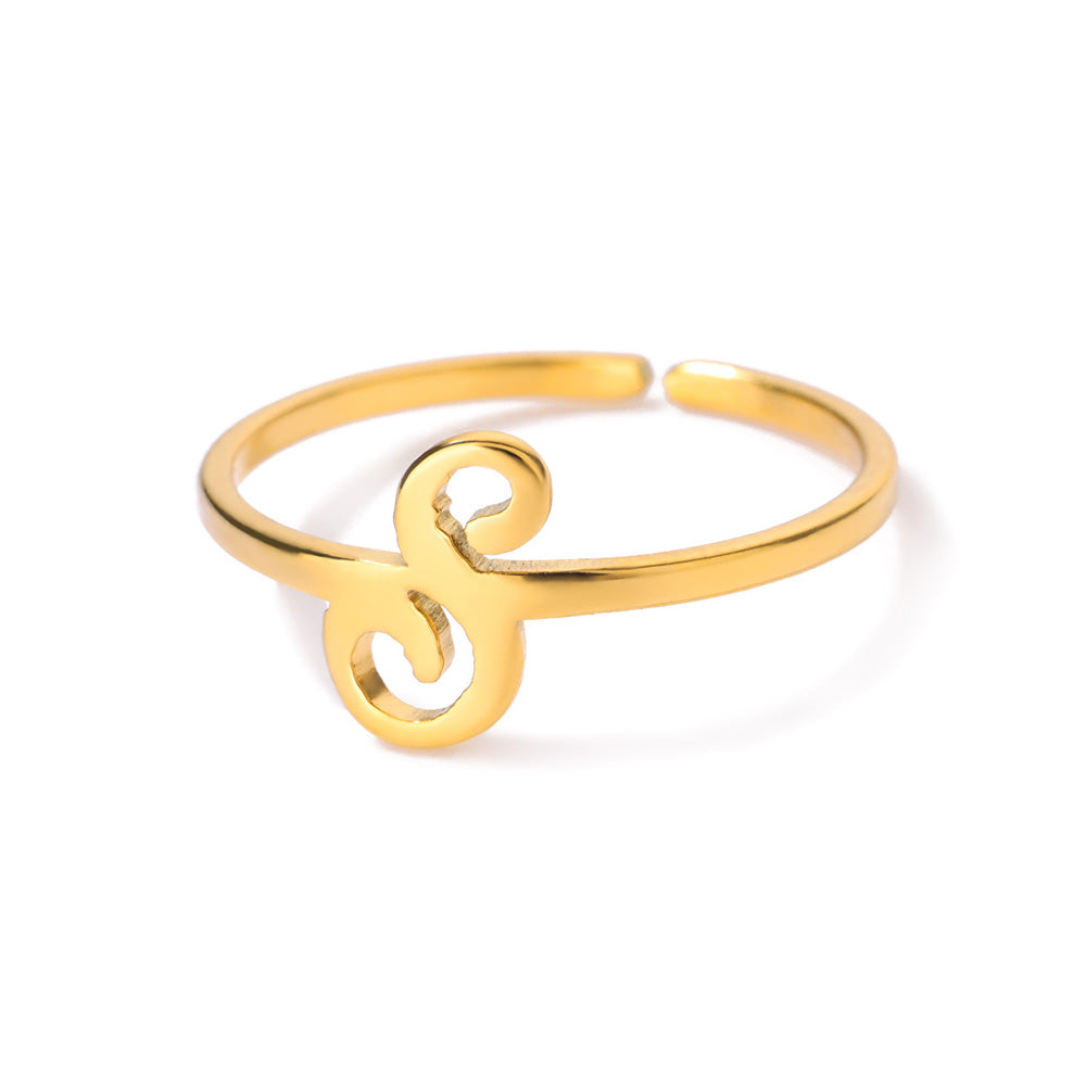 Gold Initial Letter Ring