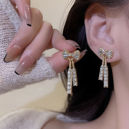 Glamour Bow Drop Earrings