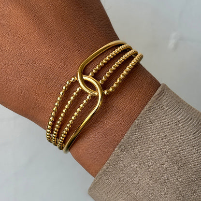 5-Strand Beaded Twist Cuff Bracelet