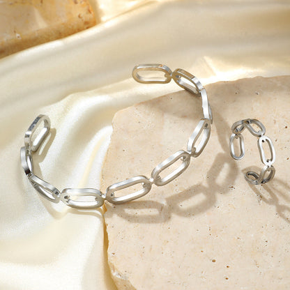Chunky Link Bracelet & Ring Set