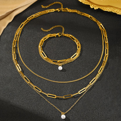 5pc Pearl Accent Jewelry Set
