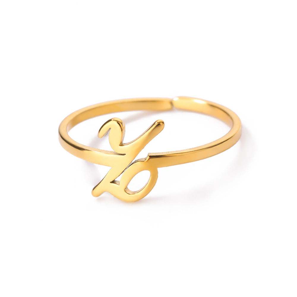 Gold Initial Letter Ring