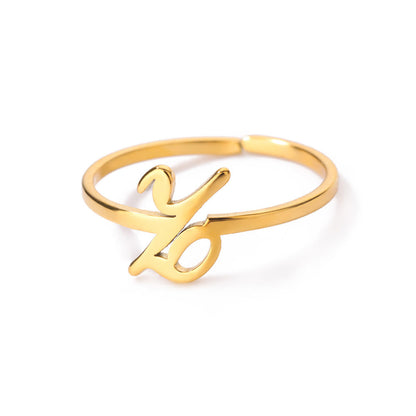 Gold Initial Letter Ring