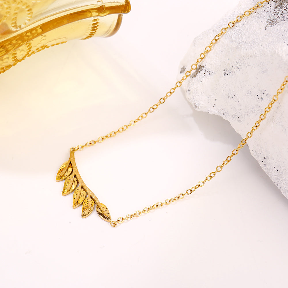 Gold Leaf Charm Necklace