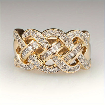 Braided Crystal Band Ring