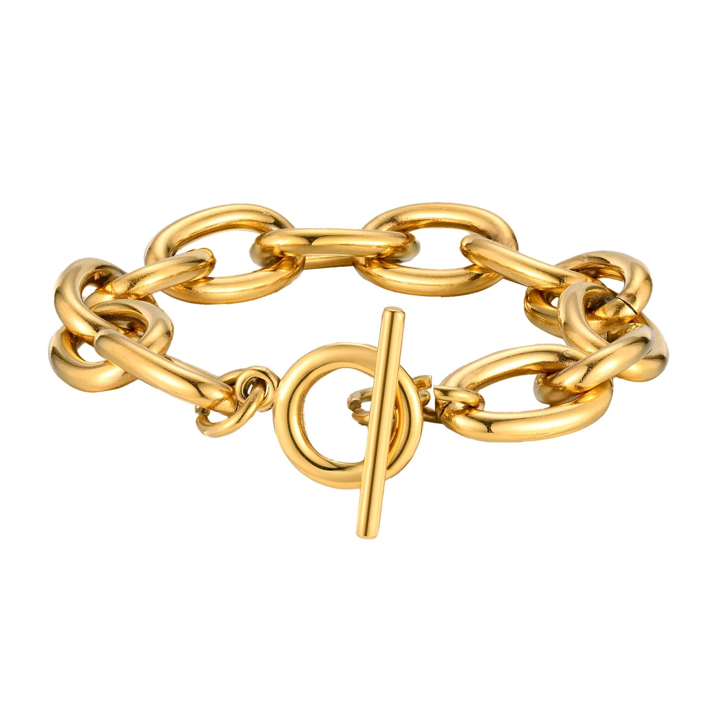 Chunky Gold Toggle Clasp Bracelet