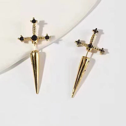 Gem Sword Stud Earrings
