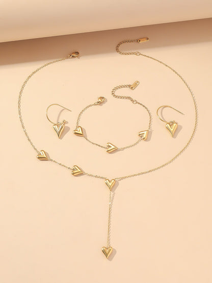 3pc Dainty Heart Jewelry Set