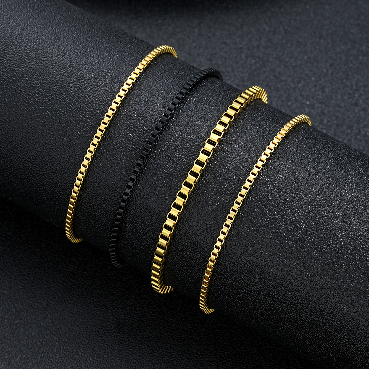 4pc Vintage Stainless Steel Bracelet Set