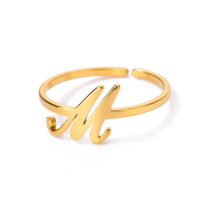 Gold Initial Letter Ring