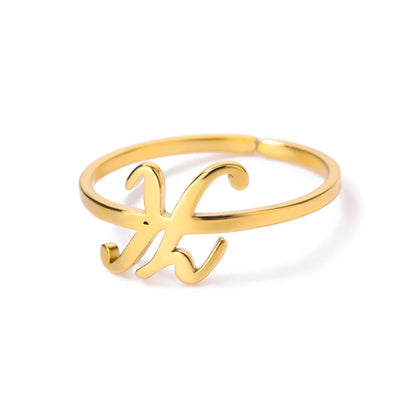 Gold Initial Letter Ring