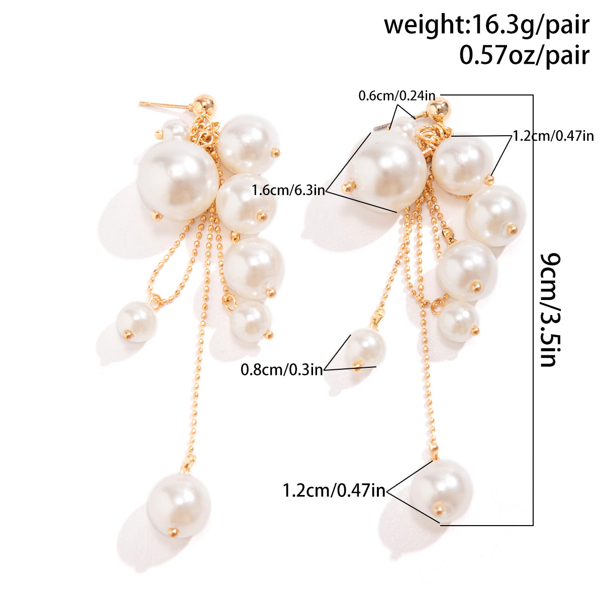 Elegant Pearl Tassel Drop Earrings