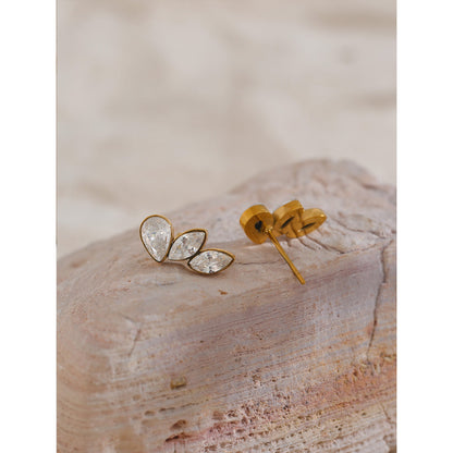 Teardrop Leaf Climber Earrings