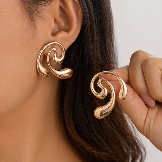Flowform Gold Statement Earrings