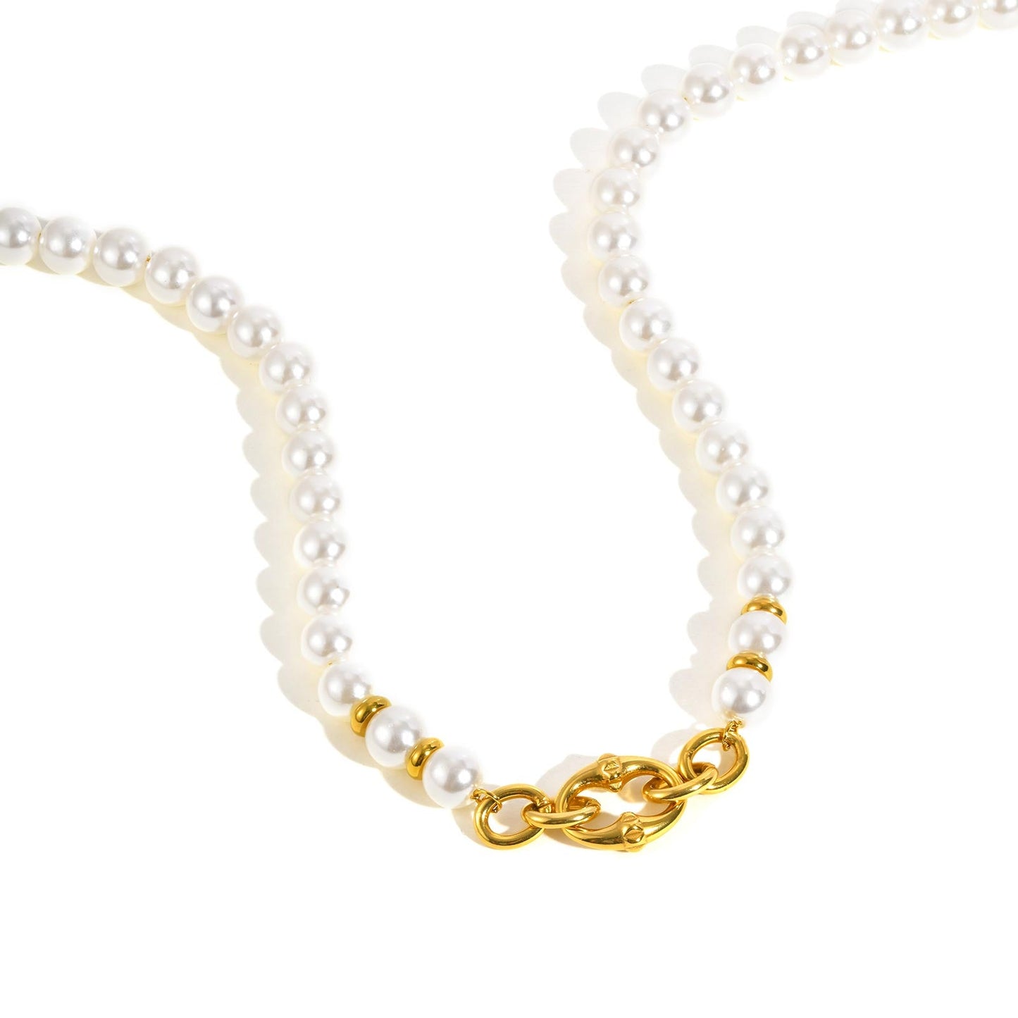 Pearl Chain Toggle Clasp Necklace