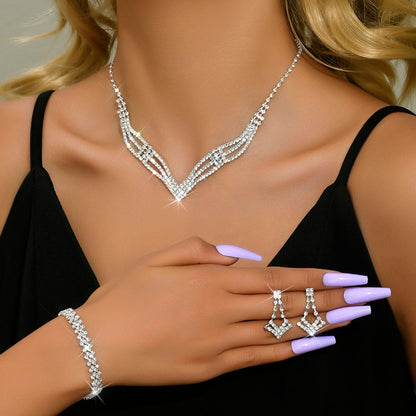 4pc Geometric Light Luxury Jewelry Set