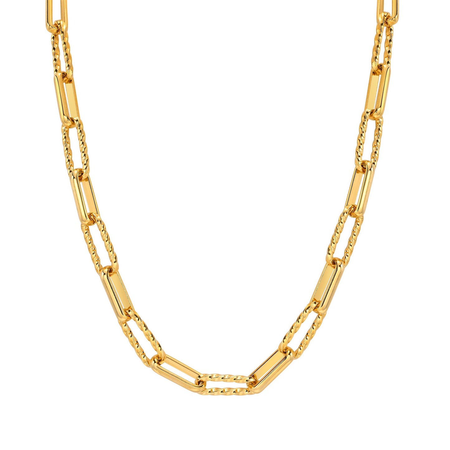 18k Gold Paperclip Chain Necklace