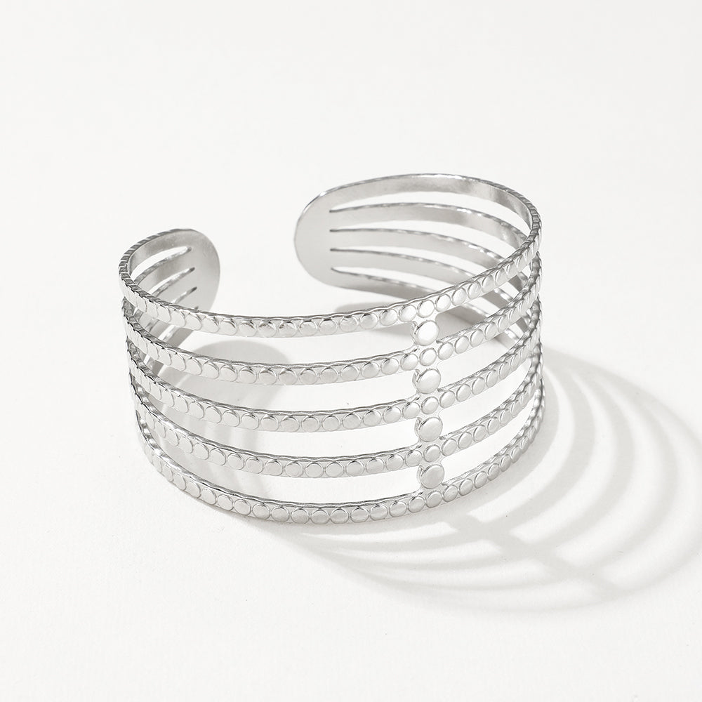 Textured Multi-Band Cuff Bracelet