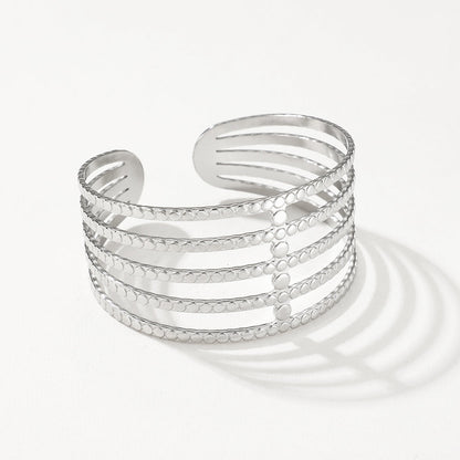 Textured Multi-Band Cuff Bracelet