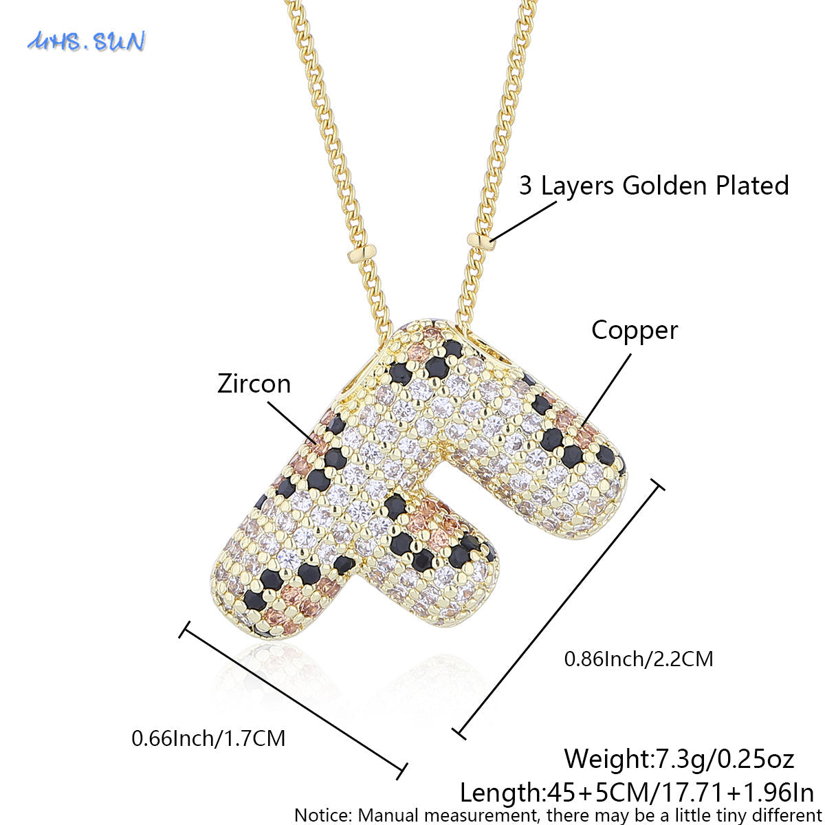 Leopard Print Bling Initial Pendant Necklace