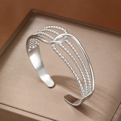 5-Strand Beaded Twist Cuff Bracelet