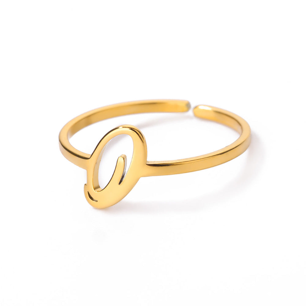 Gold Initial Letter Ring