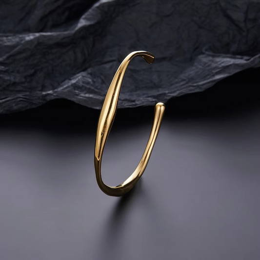 Minimalist Wave Open Cuff Bracelet